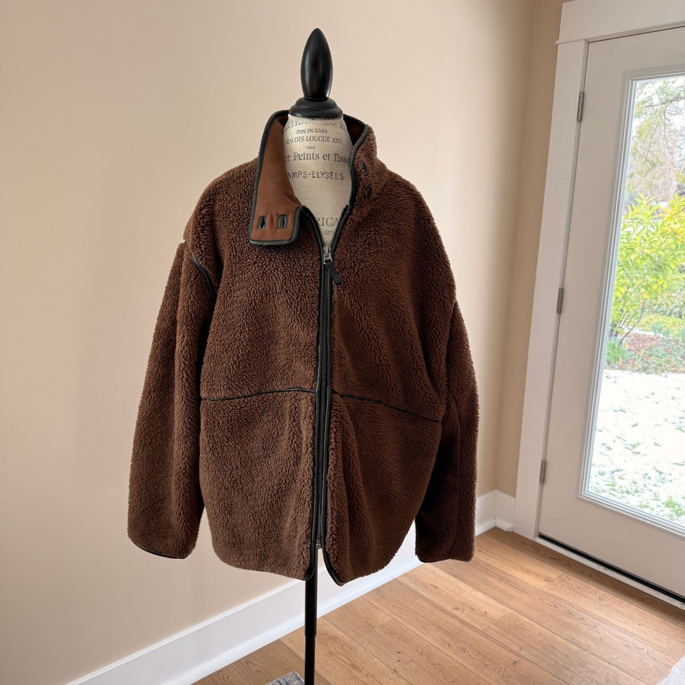 Fabletics Women's Mid-Length Teddy Sherpa/Fleece Lined Coat Size XXL‎